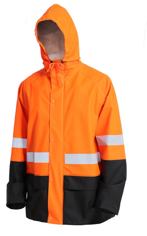 Orange hi-vis rain jacket